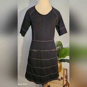 ATHLETA Strata Stretch Ponte Dress, A-line Stretchy Knit Fabric,Above Knee!